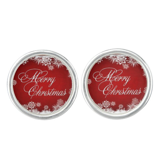 Merry Christmas Cufflinks (Front)