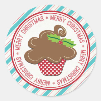 Merry Christmas Cupcake Stickers