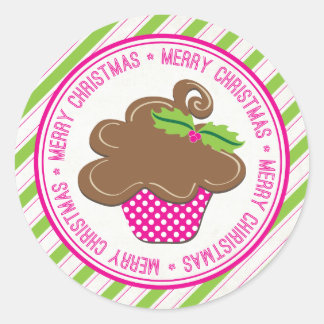 Merry Christmas Cupcake Stickers