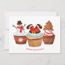 Merry Christmas Cupcakes Holiday Card