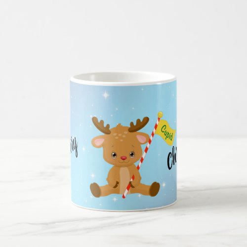 Merry Christmas Cupid Reindeer Coffee Mug