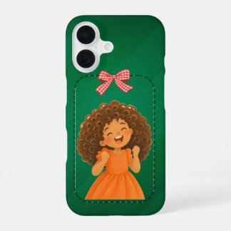 Merry Christmas Curly-Haired Girl iPhone Case