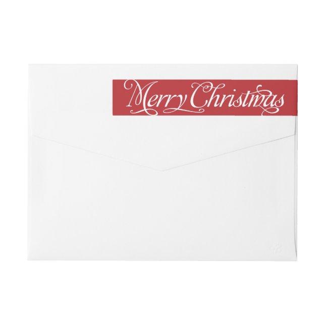 Merry Christmas Curly Script Wrap Around Label (Back)