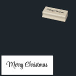 Merry Christmas Cursive Script Text Template Rubber Stamp<br><div class="desc">Merry Christmas is a script on this stamp. You can change the message if desired.</div>