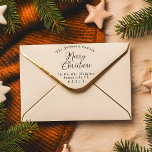 MERRY CHRISTMAS Curved Text Family Name & Address Rubber Stamp<br><div class="desc">Create your own personalized custom MERRY CHRISTMAS Curved Text Family Name & Address rubber stamp. Featuring a gracefully arched curved text for your family name. Merry Christmas appears in a delightfully loose calligraphic script with a small heart for a tittle on the 'i'. Your return address occurs beneath, well-spaced to...</div>