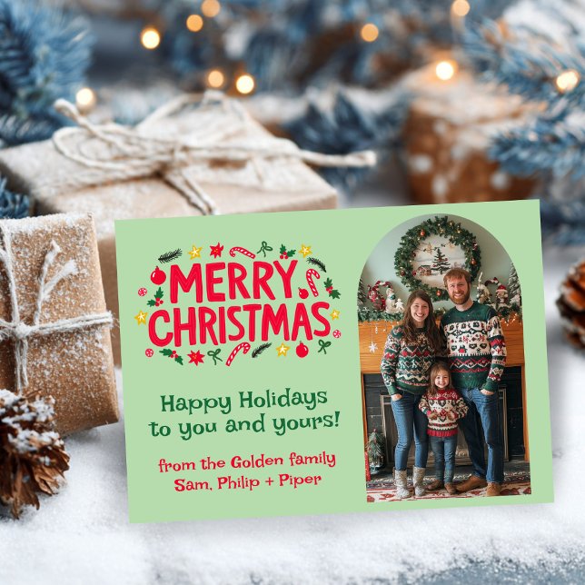 MERRY CHRISTMAS CUSTOM Arch PHOTO Xmas Holiday Card (MERRY CHRISTMAS CUSTOM Arch PHOTO Xmas Holiday
)
