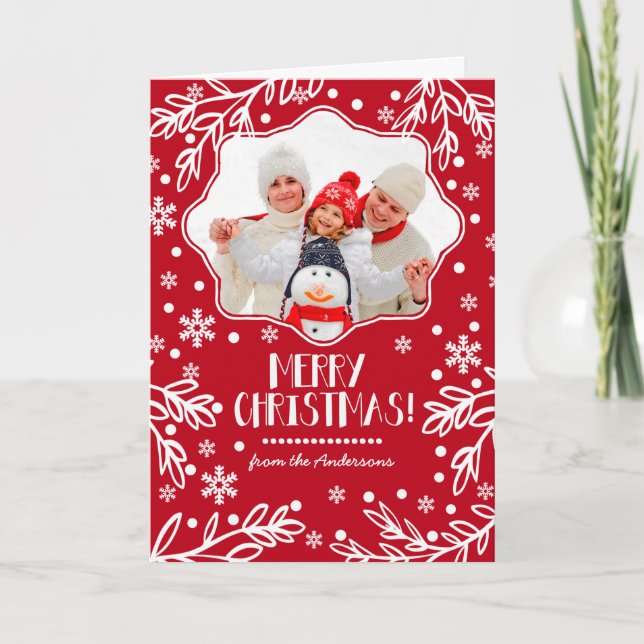 Merry Christmas. Custom Christmas Photo Cards (Front)