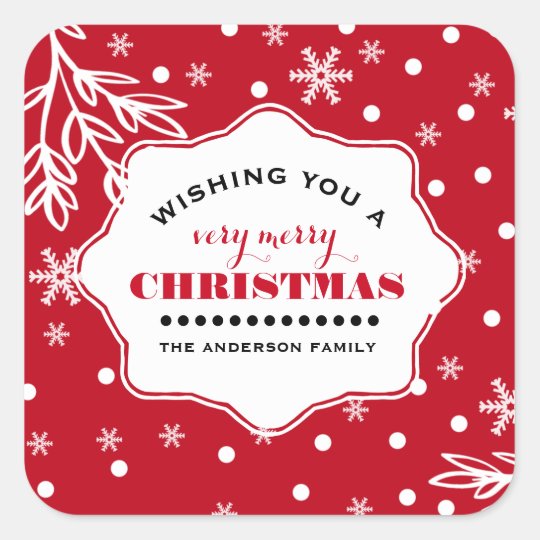 Merry Christmas. Custom Christmas Stickers | Zazzle.com