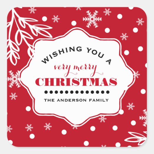 Christmas bakery gifts on zazzle Merry Christmas Snowflake Stickers | Zazzle