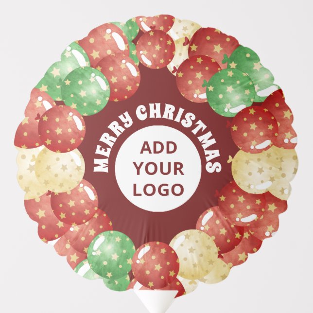 Merry Christmas Custom Company Party Red Balloon (Front)