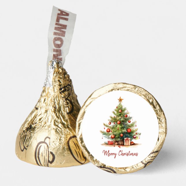 Merry Christmas Custom Decorated Christmas Tree  Hershey®'s Kisses® (Front)