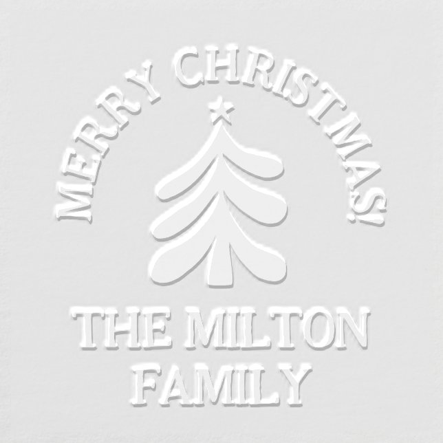Merry Christmas custom family name Embosser (Design)