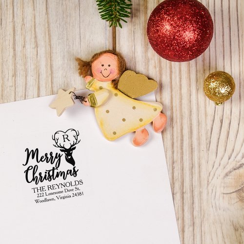  Merry Christmas Custom Family Return Address  Rubber Stamp