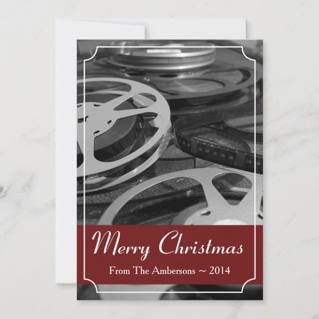 Merry Christmas Custom Film Reels Invite (Front)
