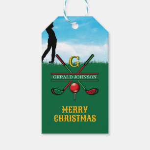 Merry Christmas Custom Golf Holiday Design Gift Tags