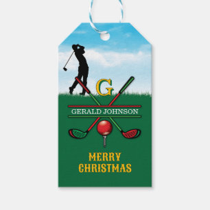 Merry Christmas Custom Golf Holiday Design Gift Tags