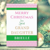 Merry Christmas Custom Granddaughter card