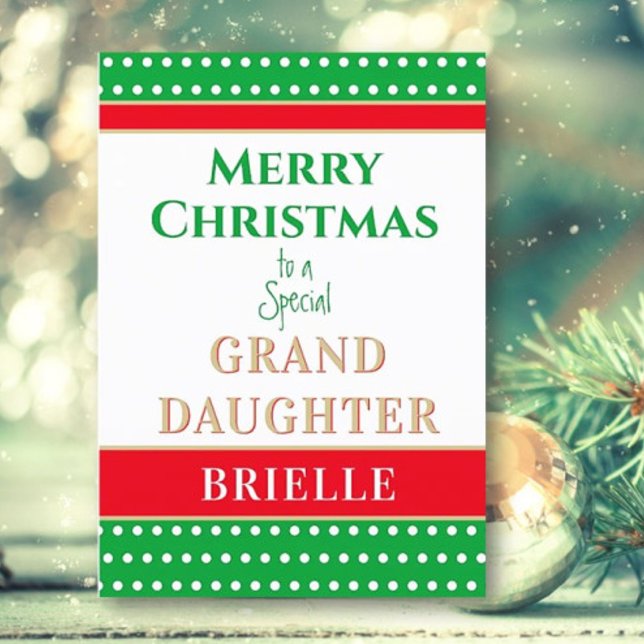 Merry Christmas Custom Granddaughter card (Creator Uploaded)