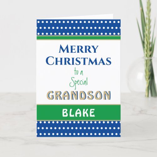 Merry Christmas Custom Grandson card