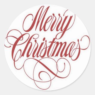 Merry Christmas! Custom Large Round Sticker