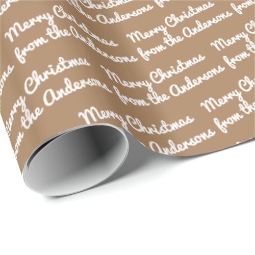 Merry Christmas Custom Name Christmas Wrapping Paper