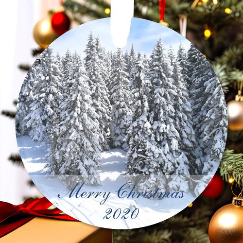 Merry Christmas Custom Photo and Text Ornament