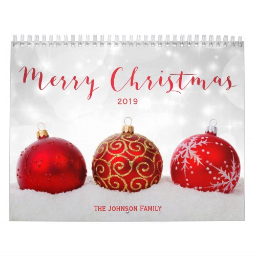 Merry Christmas Custom Photo Calendar 2019