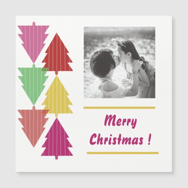 Merry christmas custom photo colorful tree  (Front)