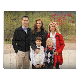 Merry Christmas Custom Photo Jigsaw Puzzle