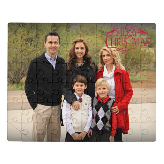 Merry Christmas Custom Photo Jigsaw Puzzle (Puzzle Horizontal)
