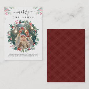 Merry Christmas Custom Photo Mistletoe Note Card