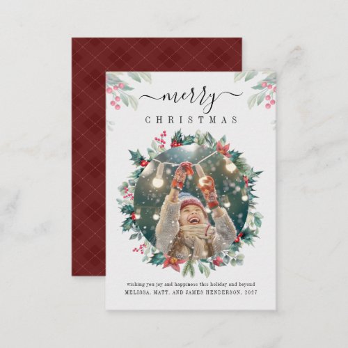 Merry Christmas Custom Photo Mistletoe Note Card