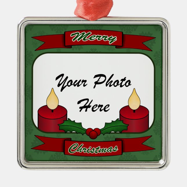 Merry Christmas! Custom Photo Ornament (Front)