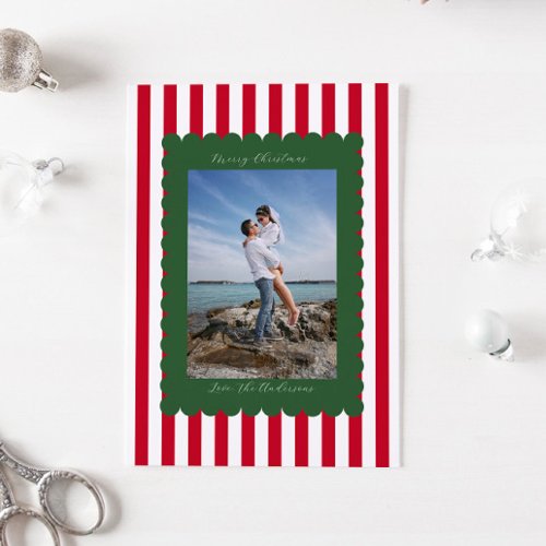 Merry Christmas Custom Photograph Modern Holiday Card