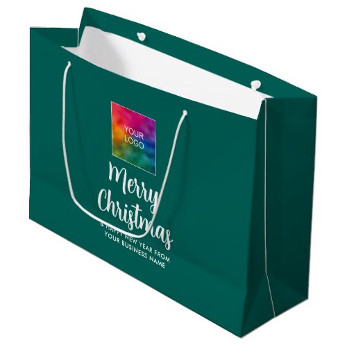 Merry Christmas Custom Promotional Logo Template Large Gift Bag