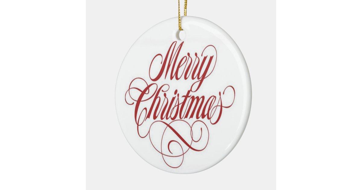 Merry Christmas! Custom Round Ornament | Zazzle