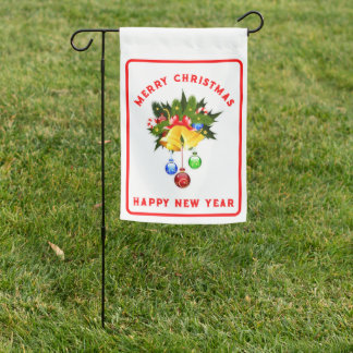 Merry Christmas Custom Text Holiday Greeting Garden Flag