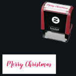 Merry Christmas Custom Text Self-inking Stamp<br><div class="desc">Merry Christmas holiday stamp with choice of ink colors.
You may substitute your own sentiment for the text "Merry Christmas" in a delighted font.</div>