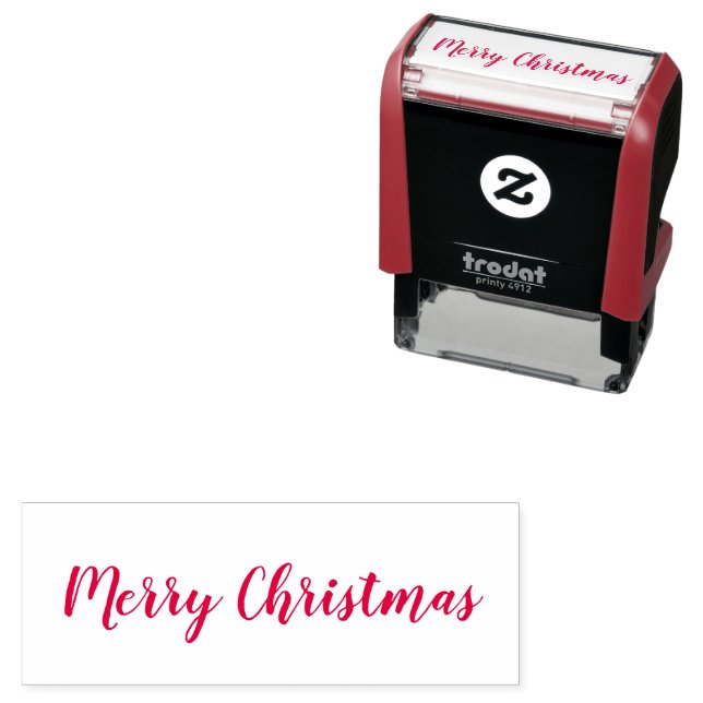 Merry Christmas Custom Text Self-inking Stamp (In Situ)