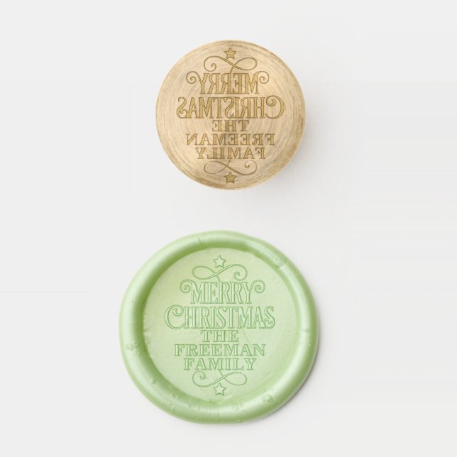 Merry Christmas Custom Wax Seal Stamp (Stamped)