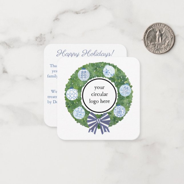 Merry Christmas Customer Appreciation Coupon Code  Note Card (Front/Back In Situ)