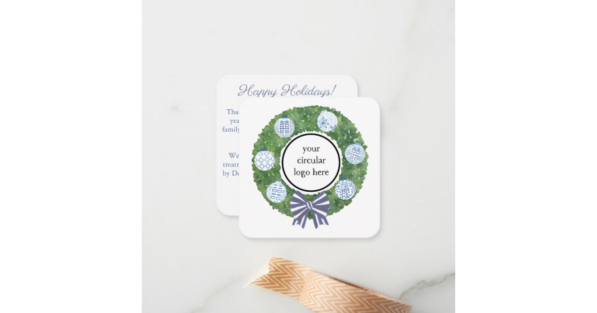 Merry Christmas Customer Appreciation Coupon Code Note Card | Zazzle