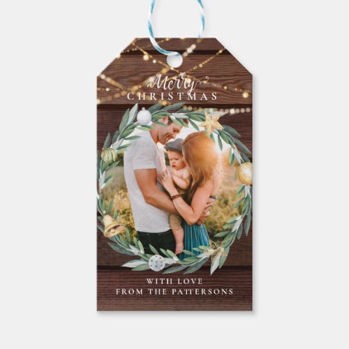 Merry Christmas customer specific photo holiday  Gift Tags