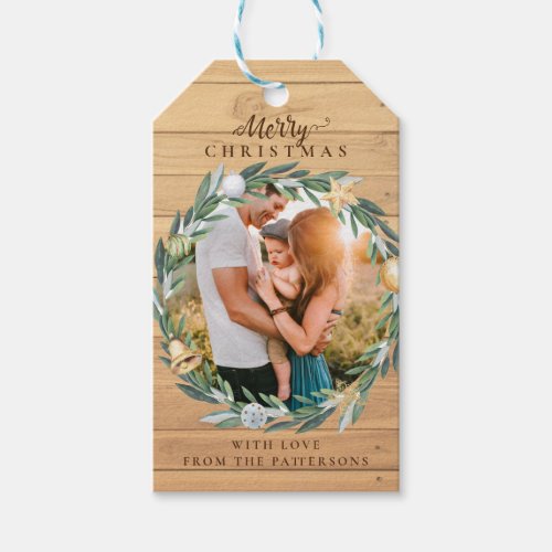Merry Christmas customer specific photo holiday Gift Tags