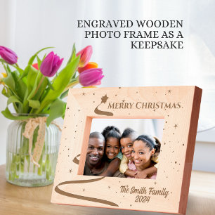 Merry Christmas Customizable Family Name Picture Engraved Frames