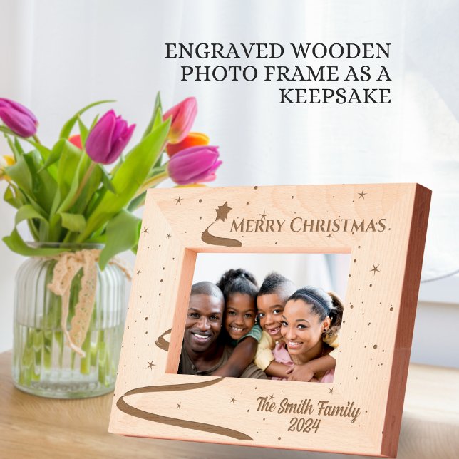 Merry Christmas Customizable Family Name Picture Engraved Frames (Creator Uploaded)