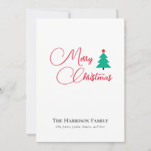 Merry Christmas Customizable Flat Holiday Card