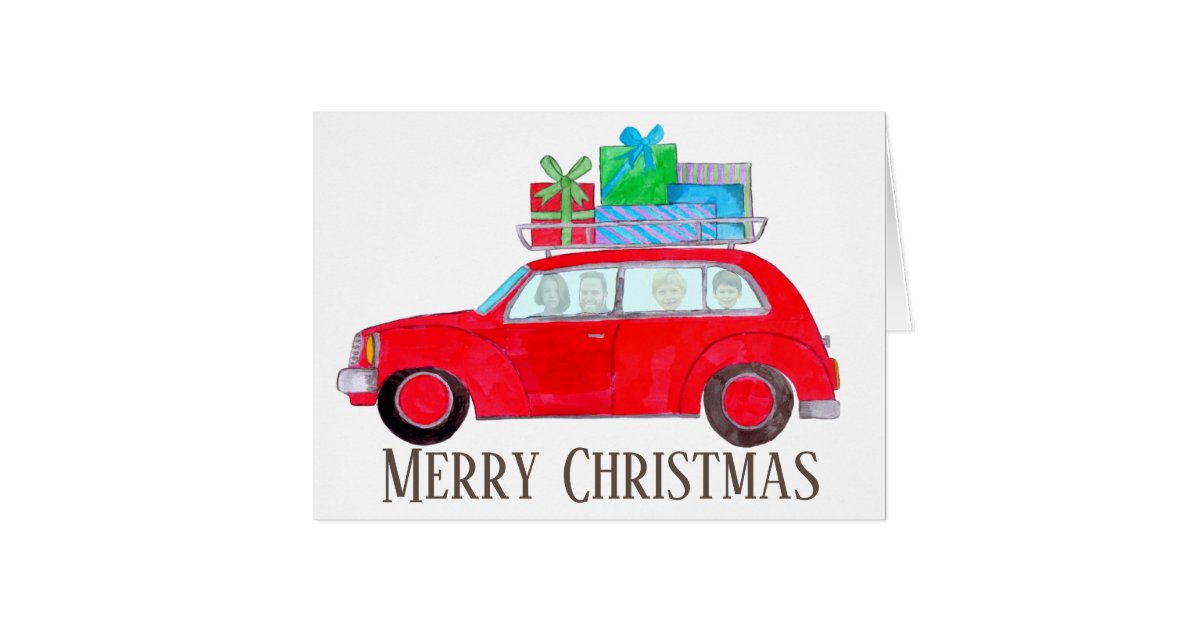 Merry Christmas customizable photo card | Zazzle