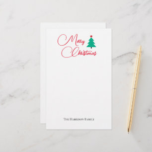 Merry Christmas Customizable Stationery