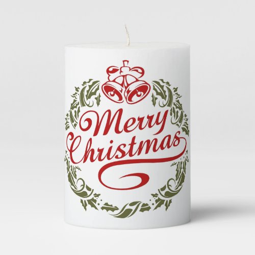 Merry Christmas Customizable White Candle